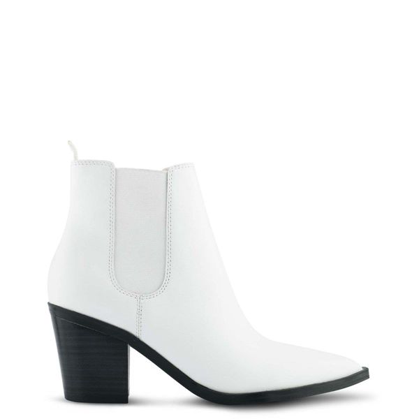 Nine West Wyllis Block Heel White Ankle Boots | Ireland 69X28-7N61